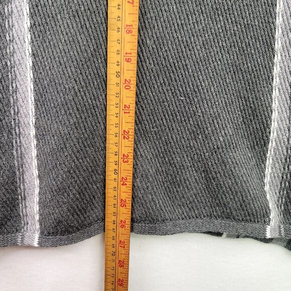 Eddie Bauer Womens Gray Knit Poncho XL/2XL Cotton Blend Striped Fringe Details - Picture 9 of 9